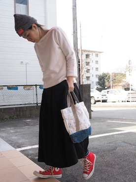 「Hands of creation（ハンズオブクリエイション）のアイテム（スカート）」を使った、clever elephantさん（レディース・153cm）の冬コーディネート