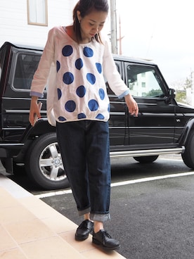「prit（プリット）のアイテム（パンツ）」を使った、clever elephantさん（レディース・153cm）の春コーディネート