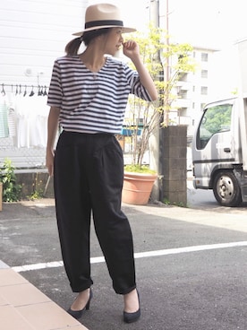 「Hands of creation（ハンズオブクリエイション）のアイテム（パンツ）」を使った、clever elephantさん（レディース・153cm）の春コーディネート