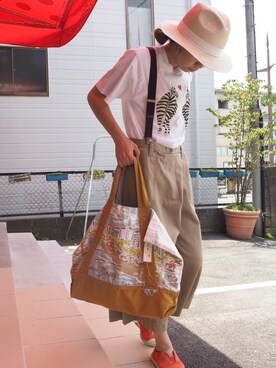 快晴堂（カイセイドウ）のトートバッグを使った人気ファッション