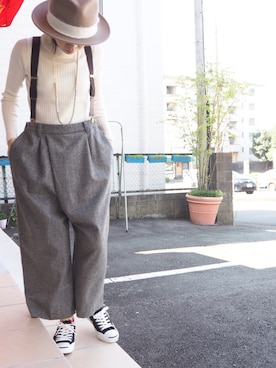 「Hands of creation（ハンズオブクリエイション）のアイテム（パンツ）」を使った、clever elephantさん（レディース・153cm）の秋コーディネート