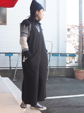 「prit（プリット）のアイテム（つなぎ/オールインワン）」を使った、clever elephantさん（レディース・153cm）の冬コーディネート