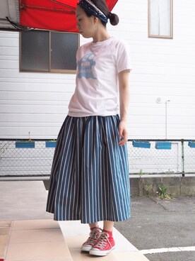 「ボヘミアンズ」｜「アイテム（Tシャツ/カットソー）」を使った、clever elephantさん（レディース・153cm）の夏コーディネート