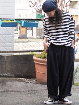 「ジャックパーセル」｜「アイテム（ハンチング/ベレー帽）」を使った、clever elephantさん（レディース・153cm）の秋コーディネート