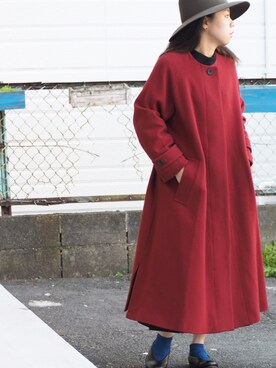 yuni ウールノーカラーコート フリーサイズ