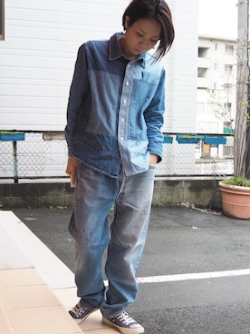 「リメイクデニム」｜「アイテム（シャツ/ブラウス）」を使った、clever elephantさん（レディース・153cm）の秋コーディネート