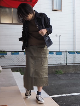 「OMNIGOD（オムニゴッド）のアイテム（ジャケット/アウター）」を使った、clever elephantさん（レディース・153cm）の秋コーディネート