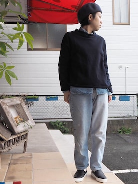「リメイクデニム」｜「アイテム（シャツ/ブラウス）」を使った、clever elephantさん（レディース・153cm）の冬コーディネート