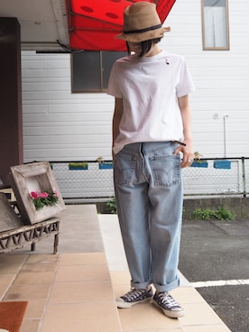 「ボヘミアンズ」｜「アイテム（Tシャツ/カットソー）」を使った、clever elephantさん（レディース・153cm）の春コーディネート