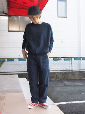 「OMNIGOD（オムニゴッド）のアイテム（スウェット）」を使った、clever elephantさん（レディース・153cm）の秋コーディネート