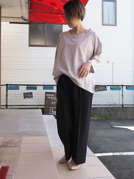 「note et silence （ノートエシロンス）のアイテム（パンツ）」を使った、clever elephantさん（レディース・153cm）の春コーディネート