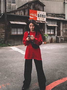 「PULL&BEAR（プルアンドベア）のアイテム（バッグ）」を使った、MaggieLiaoさん（レディース・160cm）の冬コーディネート