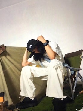 「基础款」｜「アイテム（アナログ腕時計）」を使った、Devinさん（メンズ・184cm）の夏コーディネート