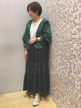 「ワッフル」｜「アイテム（マウンテンパーカー）」を使った、MIYAさん（レディース・158cm）の冬コーディネート