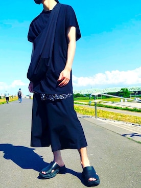 「LAD MUSICIAN（ラッドミュージシャン）のアイテム（サンダル）」を使った、syunさん（メンズ・177cm）の夏コーディネート