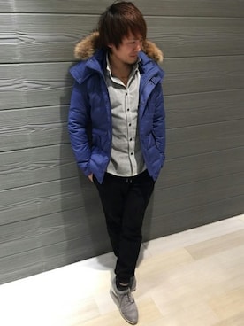 「アイテム（ドレスシューズ、グレー系）」を使った、ippeiさん（メンズ・162cm）の冬コーディネート