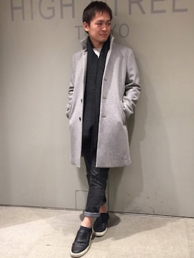 「アイテム（ストール/ショール）」を使った、ippeiさん（メンズ・162cm）の秋コーディネート