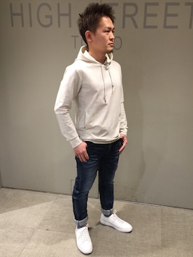 「HIGH STREET（ハイストリート）のアイテム」を使った、ippeiさん（メンズ・162cm）の春コーディネート
