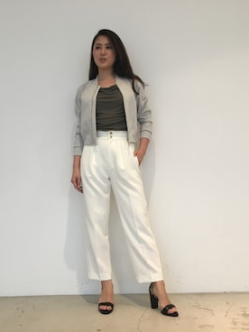 「オフィススタイル」｜「アイテム（ブルゾン）」を使った、PINKY&DIANNEさん（レディース・163cm）の春コーディネート