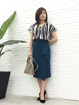 「PINKY&DIANNE（ピンキーアンドダイアン）のアイテム（パンプス）」を使った、PINKY&DIANNEさん（レディース・163cm）の夏コーディネート