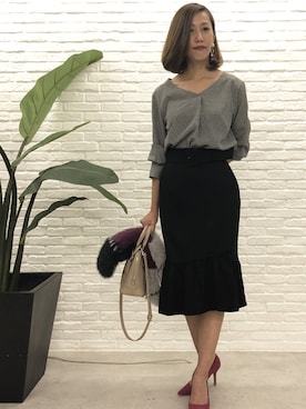 「アイテム（シャツ/ブラウス、ピンク系）」を使った、PINKY&DIANNEさん（レディース・165cm）の秋コーディネート