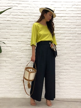 「PINKY&DIANNE（ピンキーアンドダイアン）のアイテム（Tシャツ/カットソー）」を使った、PINKY&DIANNEさん（レディース・158cm）の夏コーディネート