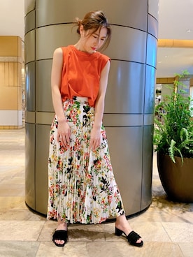 「PINKY&DIANNE（ピンキーアンドダイアン）のアイテム（Tシャツ/カットソー）」を使った、PINKY&DIANNEさん（レディース・154cm）の夏コーディネート