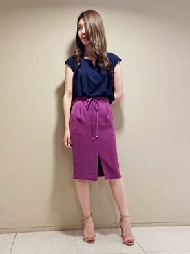 「PINKY&DIANNE（ピンキーアンドダイアン）のアイテム（Tシャツ/カットソー）」を使った、PINKY&DIANNEさん（レディース・167cm）の夏コーディネート