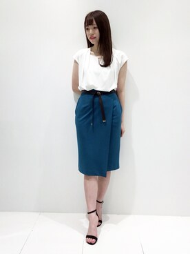 「PINKY&DIANNE（ピンキーアンドダイアン）のアイテム（Tシャツ/カットソー）」を使った、PINKY&DIANNEさん（レディース・157cm）の夏コーディネート