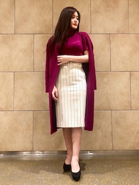 「ロングカーディガン」｜PINKY&DIANNEさん（レディース・165cm）の秋コーディネート