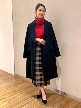 「ロング丈」｜「アイテム（ブルゾン）」を使った、PINKY&DIANNEさん（レディース・159cm）の秋コーディネート