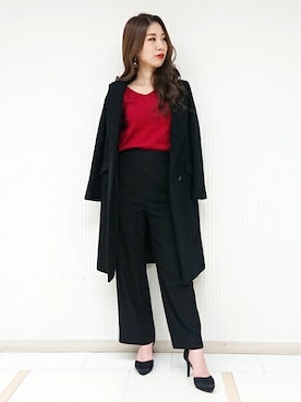 「オフィススタイル」｜「アイテム（ブルゾン）」を使った、PINKY&DIANNEさん（レディース・167cm）の秋コーディネート