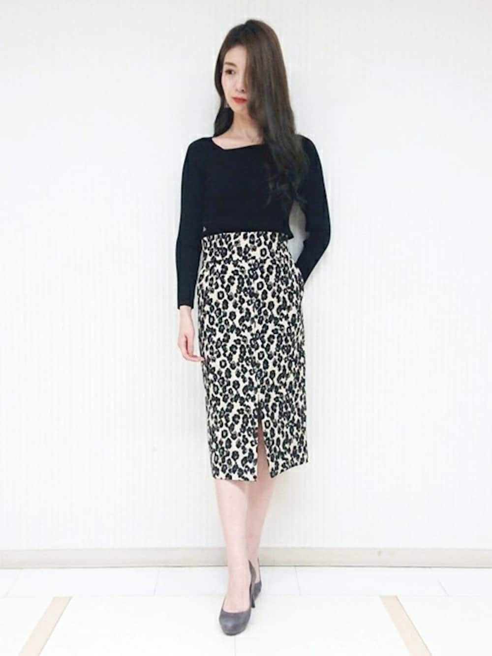 専用【新品タグ付き】ピンキー&ダイアン　レオパードジャガードサスペンダースカート PINKY&DIANNE（ピンキーアンドダイアン）の「レオパード