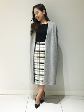 「アイテム（スカート、グリーン系）」を使った、PINKY&DIANNEさん（レディース・165cm）の冬コーディネート