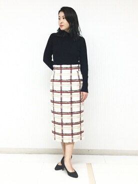 「PINKY&DIANNE（ピンキーアンドダイアン）のアイテム（スカート）」を使った、PINKY&DIANNEさん（レディース・154cm）の冬コーディネート