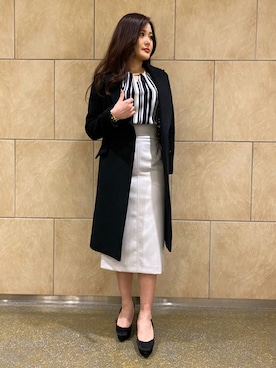 「オフィススタイル」｜「アイテム（ブルゾン）」を使った、PINKY&DIANNEさん（レディース・165cm）の冬コーディネート