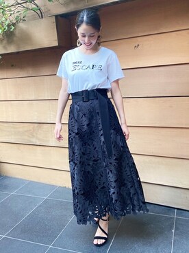 「PINKY&DIANNE（ピンキーアンドダイアン）のアイテム（Tシャツ/カットソー）」を使った、PINKY&DIANNEさん（レディース・158cm）の夏コーディネート