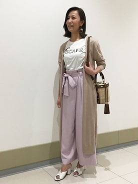 「PINKY&DIANNE（ピンキーアンドダイアン）のアイテム（Tシャツ/カットソー）」を使った、PINKY&DIANNEさん（レディース・165cm）の夏コーディネート