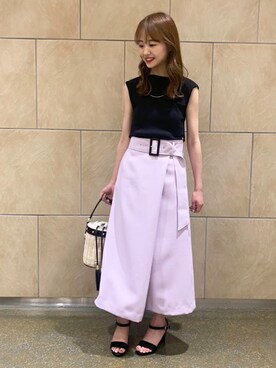 「ラップスカート」｜PINKY&DIANNEさん（レディース・156cm）の夏コーディネート