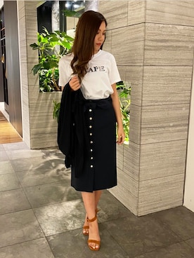 「PINKY&DIANNE（ピンキーアンドダイアン）のアイテム（Tシャツ/カットソー）」を使った、PINKY&DIANNEさん（レディース・155cm）の夏コーディネート