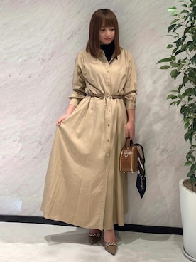 「アイテム（シャツワンピース）」を使った、PINKY&DIANNEさん（レディース・156cm）の秋コーディネート