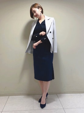 「オフィススタイル」｜「アイテム（ブルゾン）」を使った、PINKY&DIANNEさん（レディース・164cm）の秋コーディネート