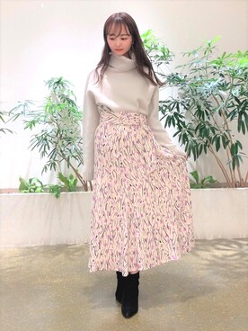 「PINKY&DIANNE（ピンキーアンドダイアン）のアイテム（スカート）」を使った、PINKY&DIANNEさん（レディース・156cm）の冬コーディネート