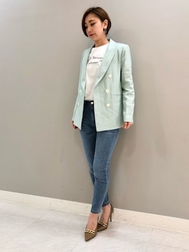 「PINKY&DIANNE（ピンキーアンドダイアン）のアイテム（Tシャツ/カットソー）」を使った、PINKY&DIANNEさん（レディース・164cm）の春コーディネート