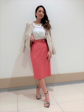 「PINKY&DIANNE（ピンキーアンドダイアン）のアイテム（Tシャツ/カットソー）」を使った、PINKY&DIANNEさん（レディース・155cm）の春コーディネート