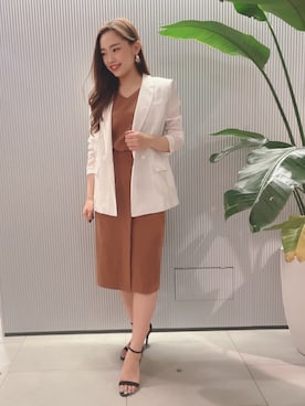 「オフィススタイル」｜「アイテム（ブルゾン）」を使った、PINKY&DIANNEさん（レディース・166cm）の春コーディネート