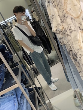 「Rename（リネーム）のアイテム（ショルダーバッグ）」を使った、もりたいさん（メンズ・172cm）の春コーディネート