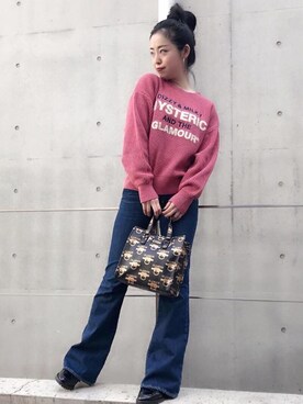 ニット セーターを使った モーヴピンク の人気ファッションコーディネート Wear