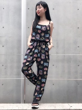 「hystericglamour」｜「アイテム（オールインワン・サロペット）」を使った、sugiyama.sさん（レディース・157cm）の夏コーディネート