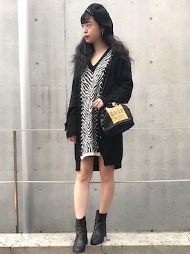 「コラボレーション」｜「アイテム（ハンチング/ベレー帽）」を使った、sugiyama.sさん（レディース・157cm）の秋コーディネート